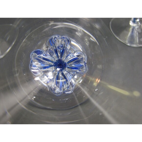 Studio Nova Crystal Large Iced Tea 8" Goblets Blue Core Bundle of 3 - Picture 6 of 8